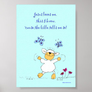 jesus houdt van me , schapen , poster