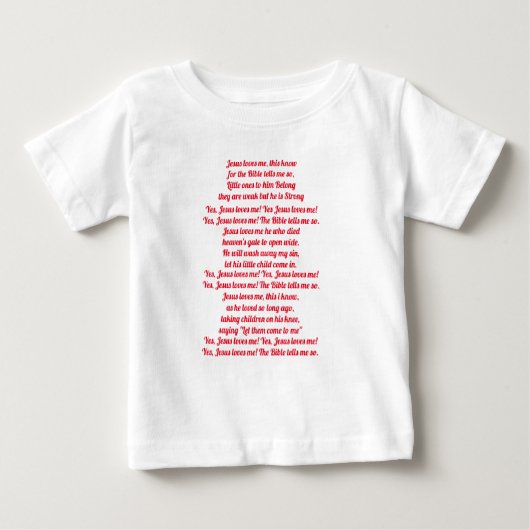 Jesus houdt van me T shirt voor baby's (Voorkant)