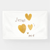 Jesus houdt van mij Banner Groot Bord modern (Horizontaal)