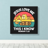 Jesus Houdt van Mij Dat Weet Ik Graafmachine Chris Canvas Afdruk (Insitu (Houten vloer))