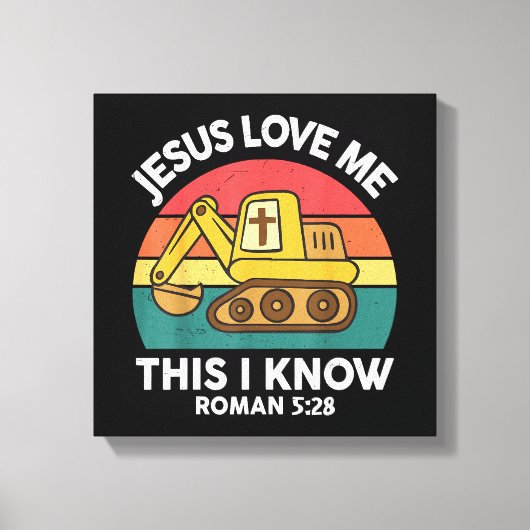 Jesus Houdt van Mij Dat Weet Ik Graafmachine Chris Canvas Afdruk (Voorkant)