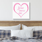 JESUS HOUDT VAN MIJ in Hart Canvas Afdruk (Insitu (Slaapkamer))