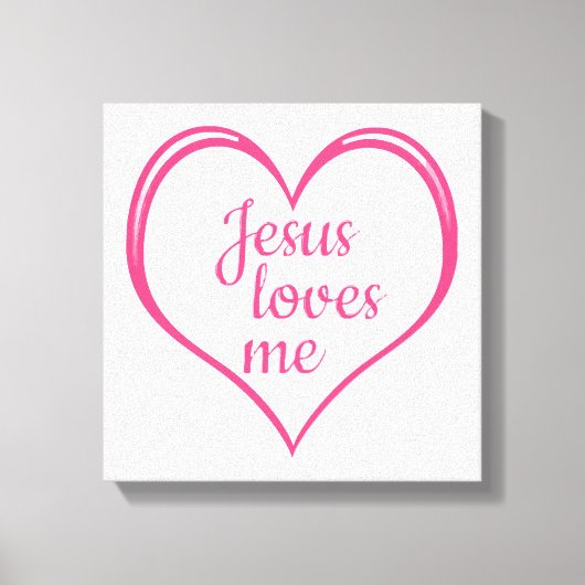 JESUS HOUDT VAN MIJ in Hart Canvas Afdruk (Voorkant)