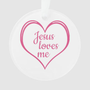 JESUS HOUDT VAN MIJ in Hart Ornament