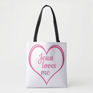 JESUS HOUDT VAN MIJ in Hart Tote Bag