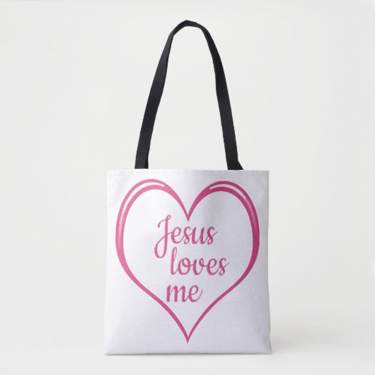 JESUS HOUDT VAN MIJ in Hart Tote Bag (Voorkant)