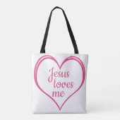 JESUS HOUDT VAN MIJ in Hart Tote Bag (Achterkant)