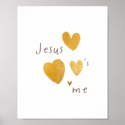 Jesus houdt van mij Prints Posters digitale harten (Voorkant)