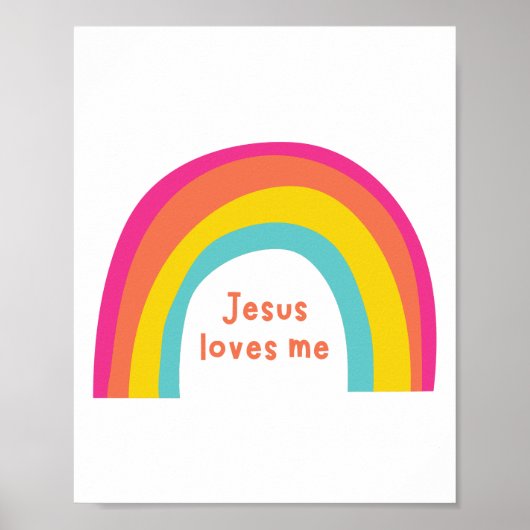 Jesus houdt van mij regenboog Poster & Prints (Voorkant)
