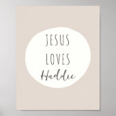 Jesus houdt van poster en prints met eigen naam (Voorkant)