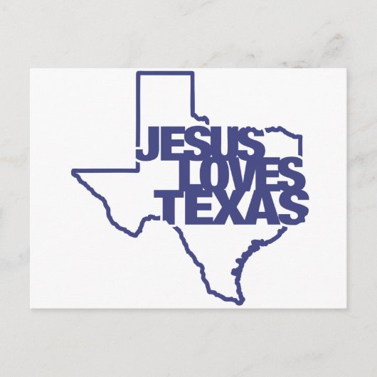 Jesus houdt van Texas Briefkaart (Voorkant)