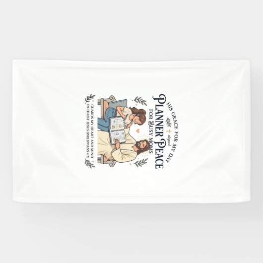 Jesus Huischool Moeder Planner Shirt Gebeds Gebase Spandoek (Horizontaal)