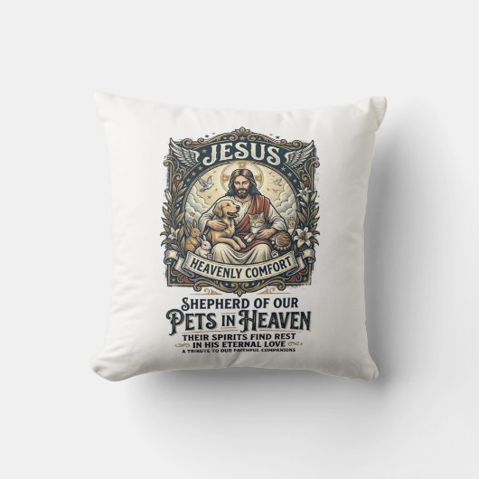Jesus huisdier herdenking herinnering T-shirt chri Kussen (Voorkant)