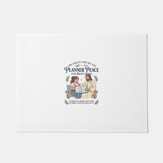 Jesus Huiswerk Moeder Planner Shirt Gebeds Gebasee Deurmat (Voorkant)