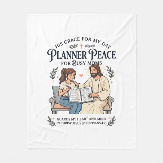 Jesus Huiswerk Moeder Planner Shirt Gebeds Gebasee Fleece Deken (Voorkant)