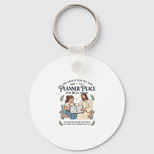 Jesus Huiswerk Moeder Planner Shirt Gebeds Gebasee Sleutelhanger (Voorkant)