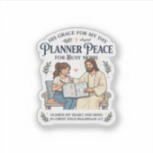 Jesus Huiswerk Moeder Planner Shirt Gebeds Gebasee Sticker (Voorkant)