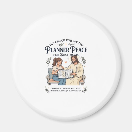 Jesus Huiswerk Moeder Planner Shirt Gebedsgericht Magneet (Voorkant)