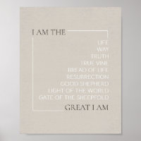 Jesus "I Am" Uitspraken - Bible Wall Art Poster