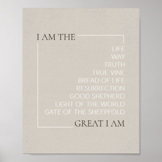 Jesus "I Am" Uitspraken - Bible Wall Art Poster