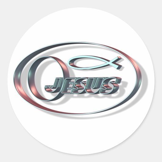 Jesus ICHTUS Ronde Sticker (Voorkant)