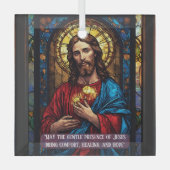 Jesus Icon of Healing Religious Christmas Quote  Glas Ornament (Voorkant)