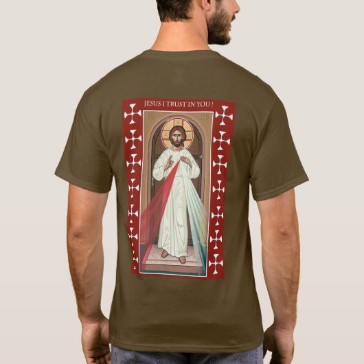 JESUS IK VERTROUW IN JE DIVINE MERCY ICON T-SHIRT (Achterkant)
