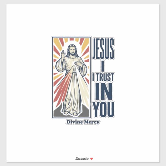 Jesus Ik Vertrouw Op Jou Divine Barmhartigheid Shi Sticker (Vel)