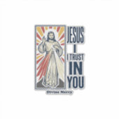 Jesus Ik Vertrouw Op Jou Divine Barmhartigheid Shi Sticker (Voorkant)