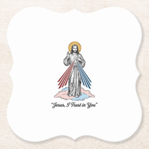 Jesus Ik Vertrouw Op Jou Vintage Gravure Shirt Ont Kartonnen Onderzetters