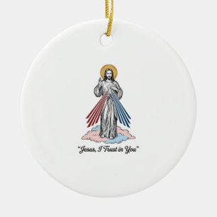 Jesus Ik Vertrouw Op Jou Vintage Gravure Shirt Ont Keramisch Ornament