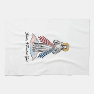 Jesus Ik Vertrouw Op Jou Vintage Gravure Shirt Ont Theedoek