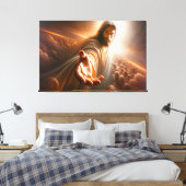 Jesus ik wil jouw hand vasthouden Afbeelding 2 Canvas Afdruk (Insitu (Slaapkamer))