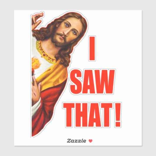 jesus ik zag die meme sticker (Vel)