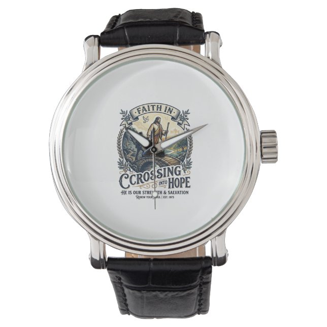 Jesus immigratie opnieuw beginnen met moed shirt C Horloge (Voorkant)