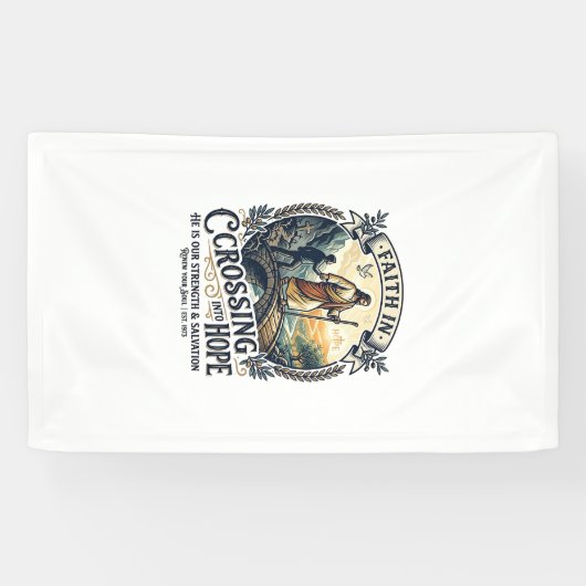 Jesus immigratie opnieuw beginnen met moed shirt C Spandoek (Horizontaal)