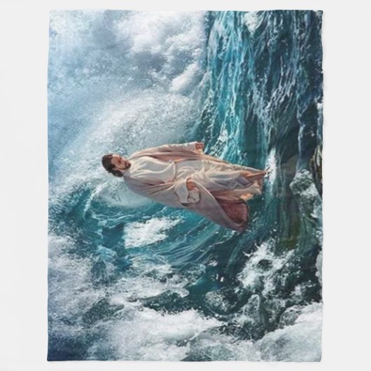 JESUS in de OCEAN Fleece Deken (Voorkant)