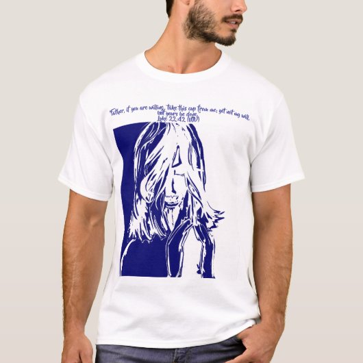 Jesus in Gethsemane Abstracte kunst T-shirt (Voorkant)