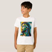 Jesus in green cubism 6 t-shirt (Voorkant volledig)