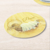 Jesus in Manger Kerst Papier Onderzetters (Gebogen)