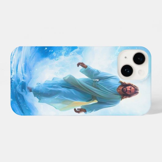 Jesus In Ocean Waves Iphone Case iPhone Hoesje (Achterkant horizontaal)