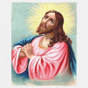 JESUS in PRAYER Fleece Deken