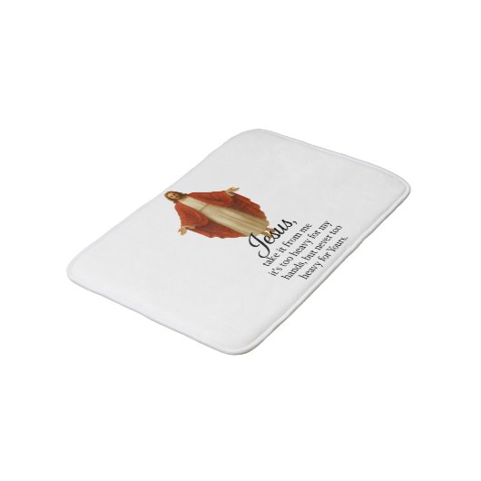 Jesus in Red and White Badmat (Gekanteld)