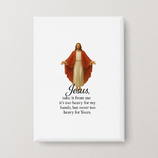 Jesus in Red and White Button (Voorkant)