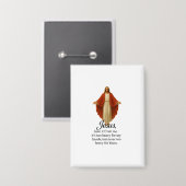 Jesus in Red and White Button (Voorkant / Achterkant)