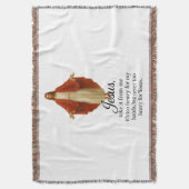 Jesus in Red and White Deken (Voorkant Verticaal)