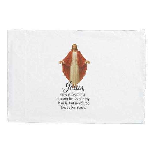 Jesus in Red and White Kussensloop (Achterkant)