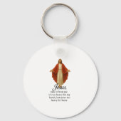 Jesus in Red and White Sleutelhanger (Voorkant)