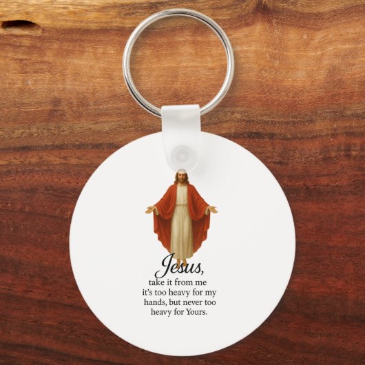 Jesus in Red and White Sleutelhanger (Achterkant)