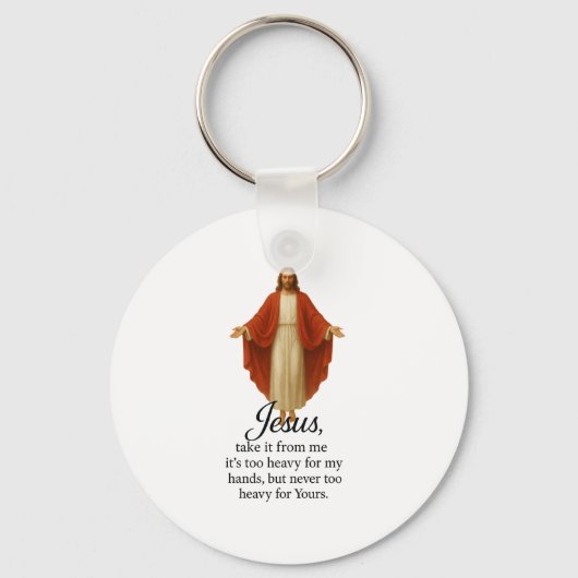 Jesus in Red and White Sleutelhanger (Achterkant)